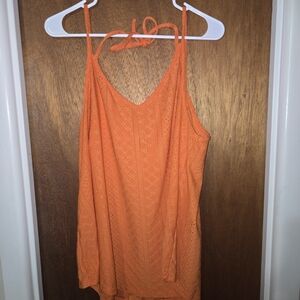 SHEIN Vibrant Orange Lace Camisole